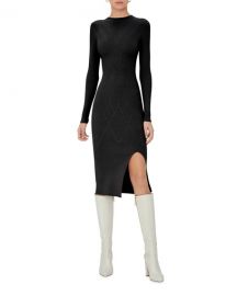 Alexis Emily Long-Sleeve Diamond-Knit Dress at Neiman Marcus