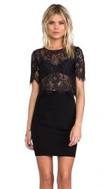 Alexis Lisette Crop Lace Top With Cap Sleeves in Black Lace  REVOLVE at Revolve