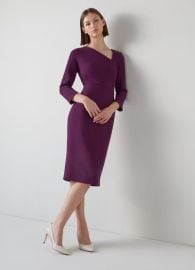 Alexis Purple Wool Crepe Shift Dress The Archive Sale LKBennett London at LK Bennett