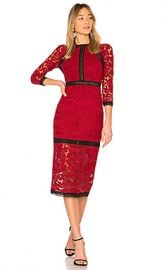 Alexis Randie Lace Midi Dress in Dark Red Lace from Revolve com at Revolve