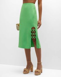 Alexis Vilette Side Slit Chain Midi Skirt at Neiman Marcus