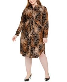 Alfani Plus Size Printed Tie-Front Shirtdress  Created For Macy s   Reviews - Dresses - Plus Sizes - Macy s at Macys