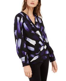 Alfani Printed Surplice Top  Created For Macy s   Reviews - Tops - Women - Macy s at Macys