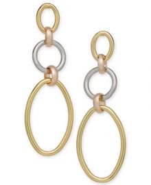 Alfani Tri-Tone Linked Hoop Triple Drop Earrings  Created for Macy s    Reviews - Earrings - Jewelry   Watches - Macy s at Macys