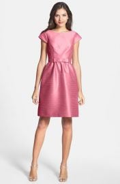 Alfred Sung Woven Fit andamp Flare Dress in Papaya at Nordstrom