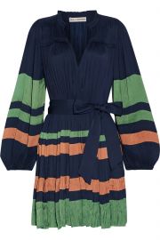 Alia Belted Plisse-Satin Mini Dress by Ulla Johnson at The Outnet