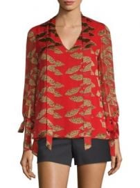 Alice   Olivia - Alice   Olivia x Donald Sheila Tie-Neck Blouse at Saks Fifth Avenue