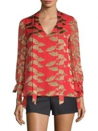 Alice   Olivia - Alice   Olivia x Donald Sheila Tie-Neck Blouse at Saks Fifth Avenue