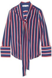 Alice   Olivia   Arie pussy-bow striped silk blouse at Net A Porter