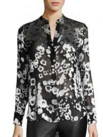 Alice   Olivia - Belle Floral Burnout Satin Tunic at Saks Fifth Avenue