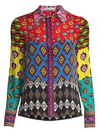 Alice   Olivia - Carla Kranendonk X Alice   Olivia Willa Patchwork Blouse at Saks Fifth Avenue