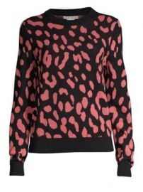 Alice   Olivia - Chia Leopard Print Wool Knit Sweater at Saks Fifth Avenue