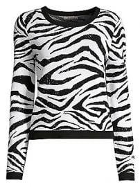 Alice   Olivia - Connie Embellished Stretch-Wool Zebra Sweater at Saks Fifth Avenue