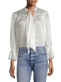 Alice   Olivia - Danika Tie-Neck Stripe Blouse at Saks Fifth Avenue