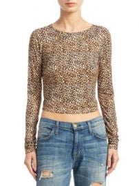 Alice   Olivia - Delaina Leopard Cropped Top at Saks Fifth Avenue