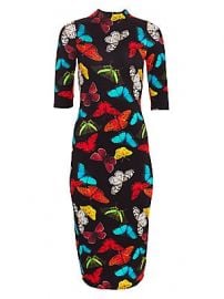 Alice   Olivia - Delora Fitted Butterfly-Print Dress at Saks Fifth Avenue