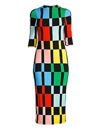 Alice   Olivia - Delora Knit Colorblock Sheath Dress at Saks Fifth Avenue