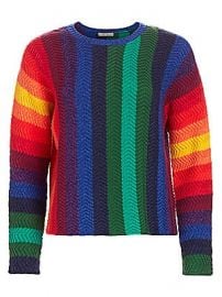 Alice   Olivia - Dessie Racked Rib-Knit Pullover at Saks Fifth Avenue