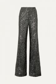 Alice   Olivia - Dylan sequined tulle wide-leg pants at Net A Porter