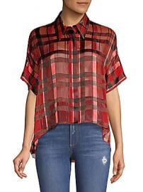 Alice   Olivia - Edyth High-Low Button Up Shirt at Saks Off 5th