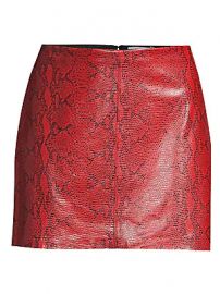 Alice   Olivia - Elana Snakeskin-Print Leather Mini Skirt at Saks Fifth Avenue