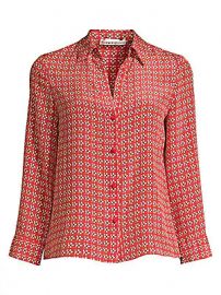 Alice   Olivia - Eloise Printed Button-Down Blouse at Saks Fifth Avenue