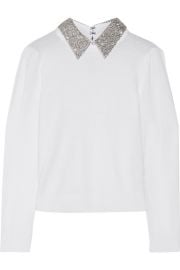 Alice   Olivia   Era embellished wool-blend sweater at Net A Porter