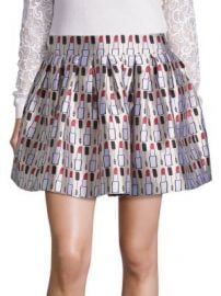 Alice   Olivia - Fizer Pleated Printed Skirt at Saks Fifth Avenue