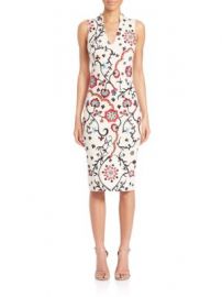 Alice   Olivia - Jacki Emboidered Sheath Dress at Saks Off 5th