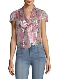 Alice   Olivia - Jeannie Bow-Collar Blouse at Saks Off 5th