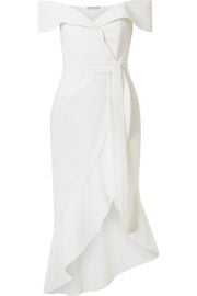 Alice   Olivia   Josie off-the-shoulder wrap-effect crepe dress at Net A Porter