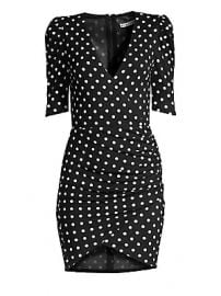 Alice   Olivia - Judy Ruched Polka Dot Dress at Saks Fifth Avenue