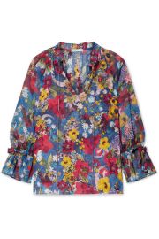 Alice   Olivia - Julius floral-print chiffon blouse at Net A Porter