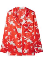 Alice   Olivia   Keir floral-print silk-satin shirt at Net A Porter