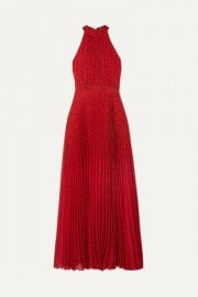 Alice   Olivia - Kelissa pleated leopard-print voile halterneck maxi dress at Net A Porter