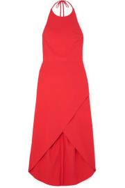 Alice   Olivia - Kristy wrap-effect crepe halterneck dress at Net A Porter