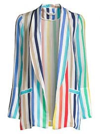 Alice   Olivia - Kylie Rainbow Stripe Shawl Collar Jacket at Saks Fifth Avenue