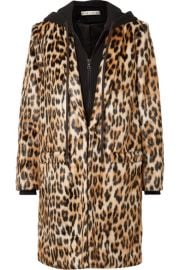 Alice   Olivia - Kylie leopard-print faux fur and cotton-jersey coat at Net A Porter