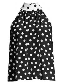 Alice   Olivia - Liana Bow-Back Dotted Blouse at Saks Fifth Avenue