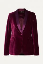 Alice   Olivia - Macey satin-trimmed velvet blazer at Net A Porter