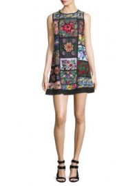 Alice   Olivia - Marcelina Embroidered Tunic Dress at Saks Fifth Avenue