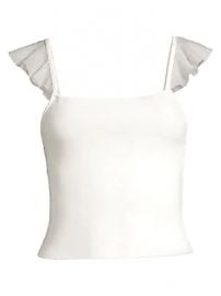 Alice   Olivia - Marg Ruffle-Strap Crop Top at Saks Fifth Avenue