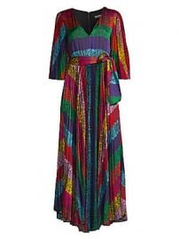 Alice   Olivia - Meryl Pleated Tie-Waist A-Line Maxi Dress at Saks Fifth Avenue