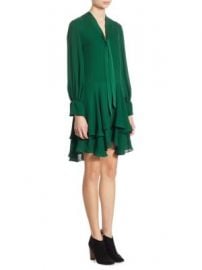 Alice   Olivia - Moore Tiered Silk Tunic Dress at Saks Fifth Avenue