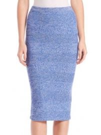 Alice   Olivia - Morena Herringbone Knit Merino Wool Midi Skirt at Saks Off 5th