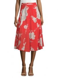 Alice   Olivia - Nanette Silk Floral Midi Skirt at Saks Fifth Avenue