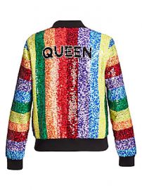 Alice   Olivia - Queen Sequin Rainbow Bomber Jacket at Saks Fifth Avenue