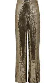 Alice   Olivia   Racquel sequined satin wide-leg pants at Net A Porter