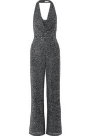 Alice   Olivia - Salem draped crystal-embellished stretch-crepe halterneck jumpsuit at Net A Porter