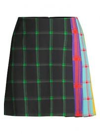 Alice   Olivia - Semira Multicolor Side-Pleat Plaid Mini A-Line Skirt at Saks Fifth Avenue